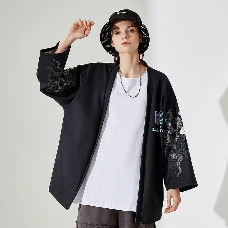 SANSYAS Trench Coats Unisex Black-4