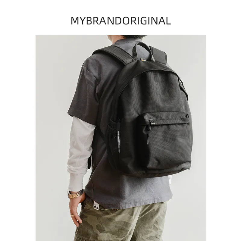 MYBRANDORIGINAL Ballistic Nylon Backpack Student Backpack Unisex Black-5