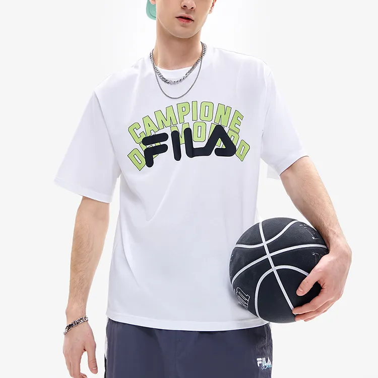 FILA FUSION Drop Shoulder Sleeve T Shirt Men's Standard White-2