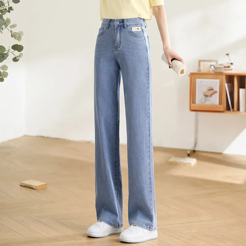 MITUAN Wide Leg Jeans Women's Light Blue-3