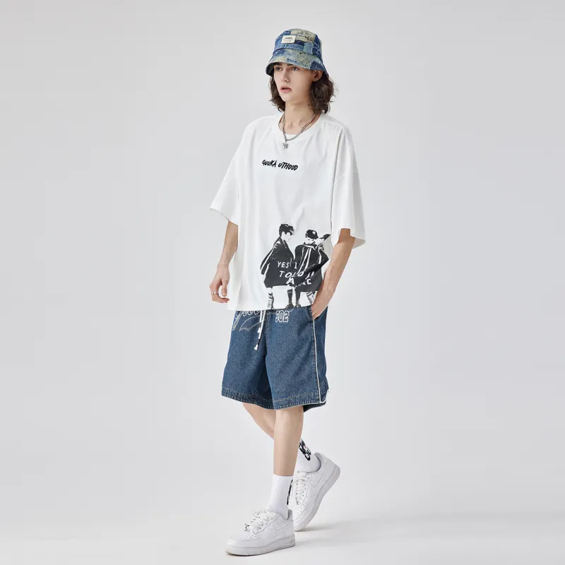 Guuka Denim Shorts Men Blue-3