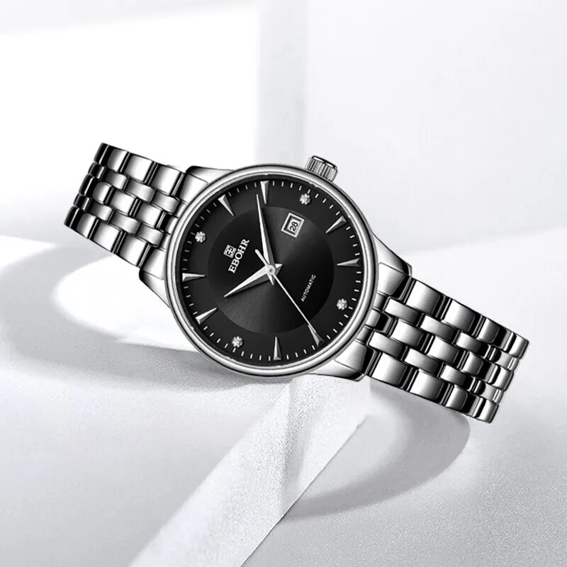 EBOHR EBOHR Master Collection Mechanical Movement Stainless Steel Strap Watch Unisex Black Dial 36480319-8