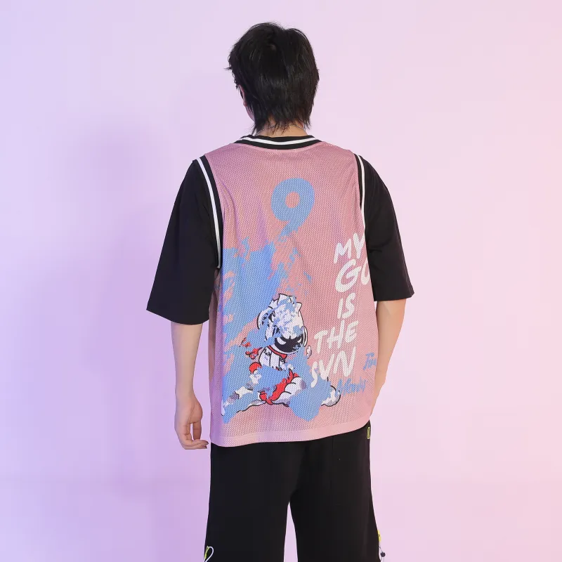 FireMonkey Basketball Jerseys Unisex Pink-3
