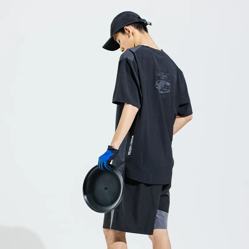 FLOAT Casual Shorts Men Black Gray Color-4