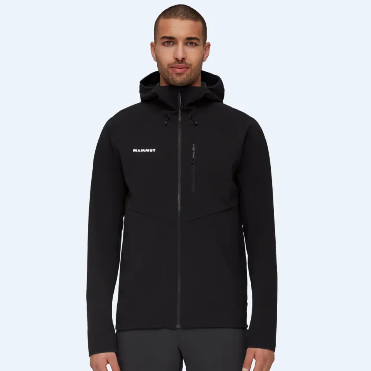 Men's Mammut Extreme Hooded Full Zip Black Jacket Size M Medium