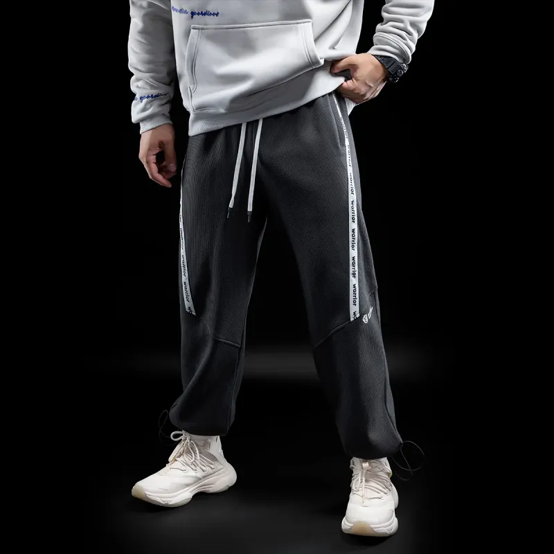 Monster Guardians Straight Thickened Sweatpants Men's Black Gray-4
