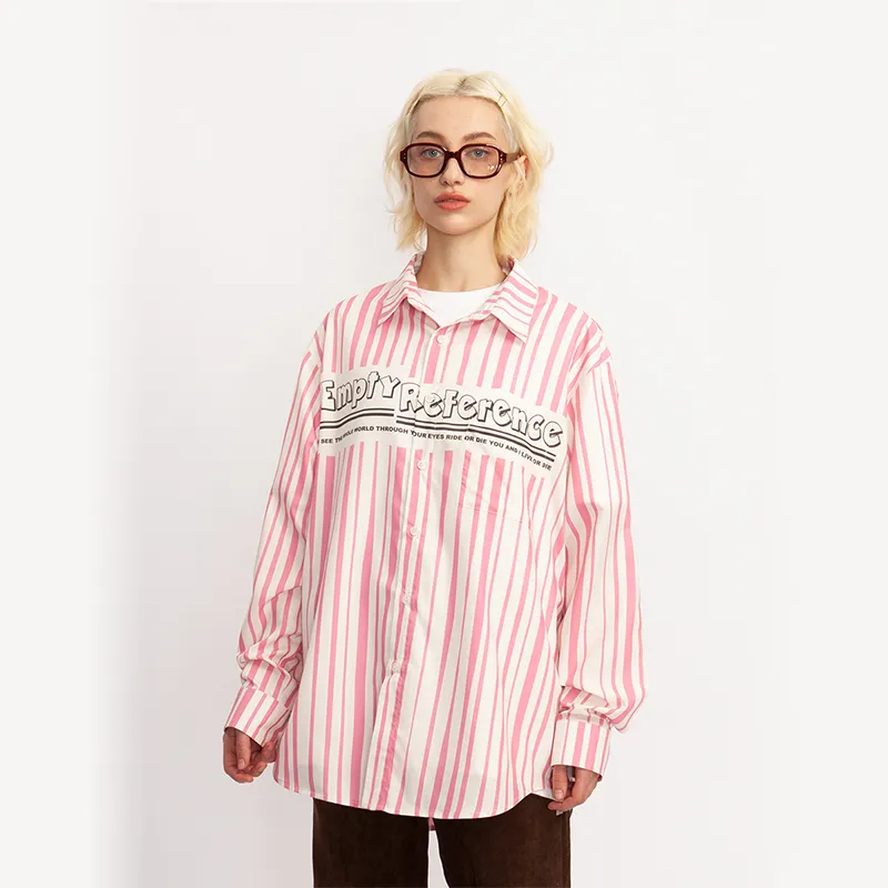 EMPTY REFERENCE Long Sleeved Shirts Unisex Pink-3