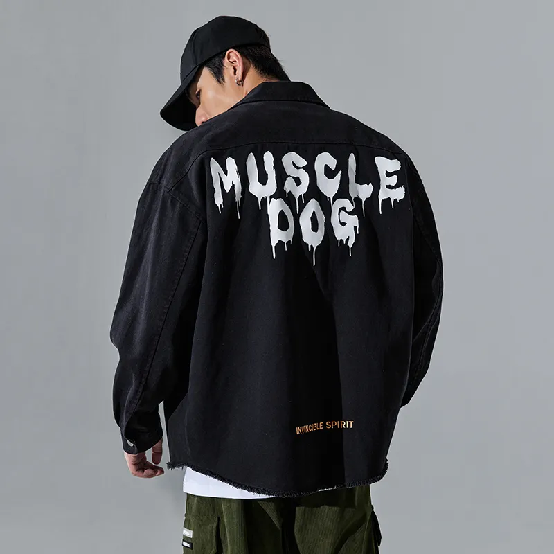 Muscle Dog Loose Fit Denim Jacket Unisex-2