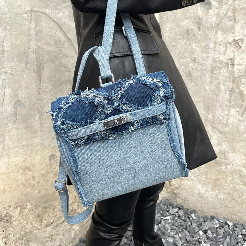 Margin Goods Canvas Backpack Unisex Blue-2