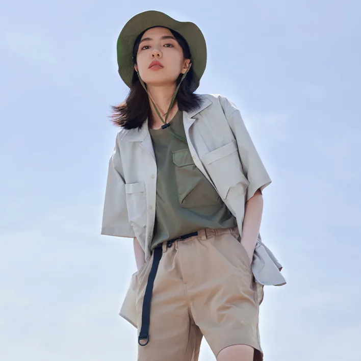 MOBI GARDEN Short Sleeved Shirt Coat Inner Unisex-15