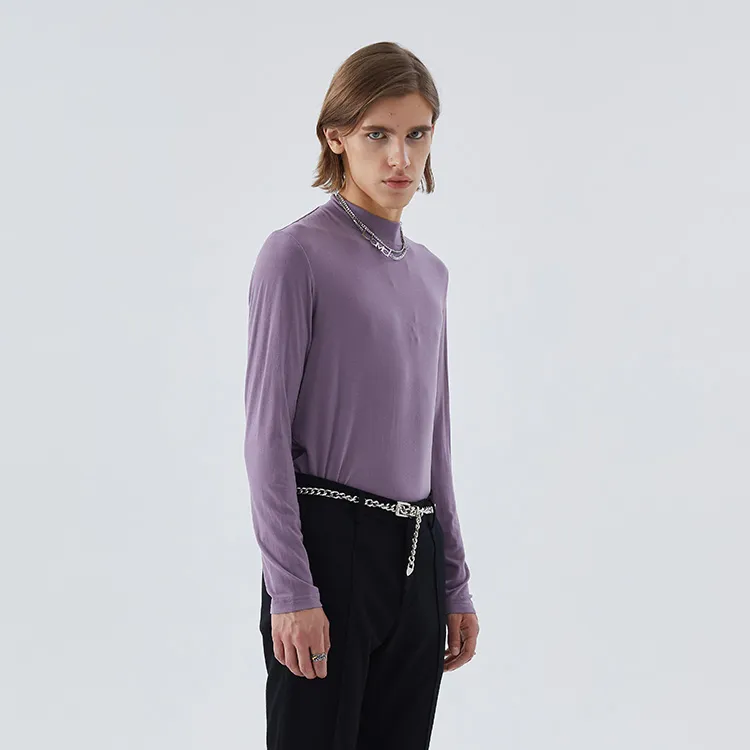 DAVID NAMAN FW22 Long Sleeved T Shirt Men's Purple-4
