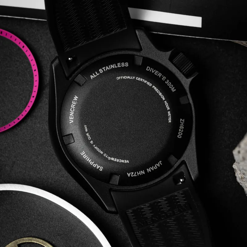 VENCREW Leviathan [Manly Pink] Automatic Mechanical Movement Watch Unisex Cut-Out Dial-4