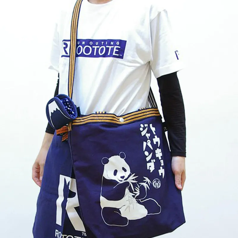 ROOTOTE Cotton Crossbody Bag Regular Unisex Navy Blue-4