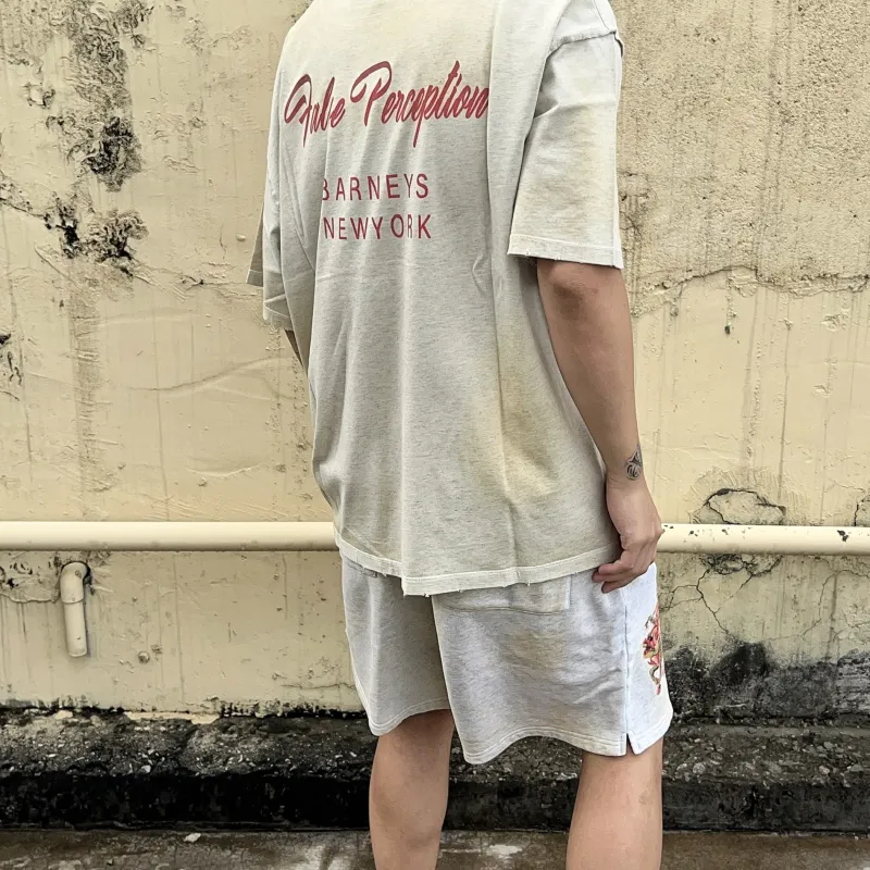 False Perception x Barneys T Shirt Unisex Ecru-2