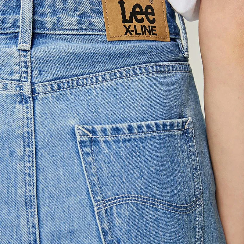 Lee Denim Long Skirts Women's Light Blue-3