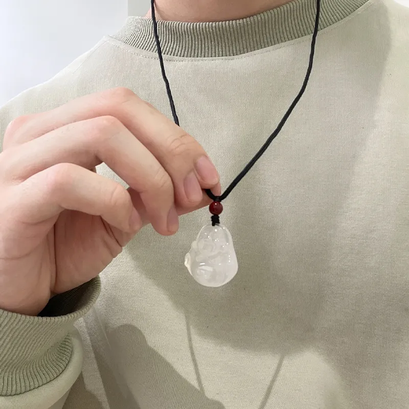 MOONS FAME Chalcedony Necklaces Unisex-5