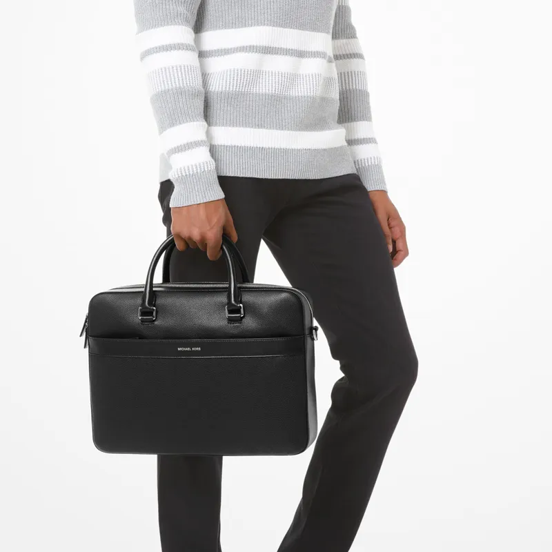 MICHAEL KORS Artificial Leather Handbag Briefcase Medium Size Men's Black-3