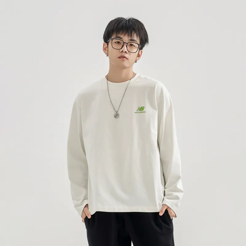New Balance Drop Shoulder Sleeve T Shirt Unisex White-2
