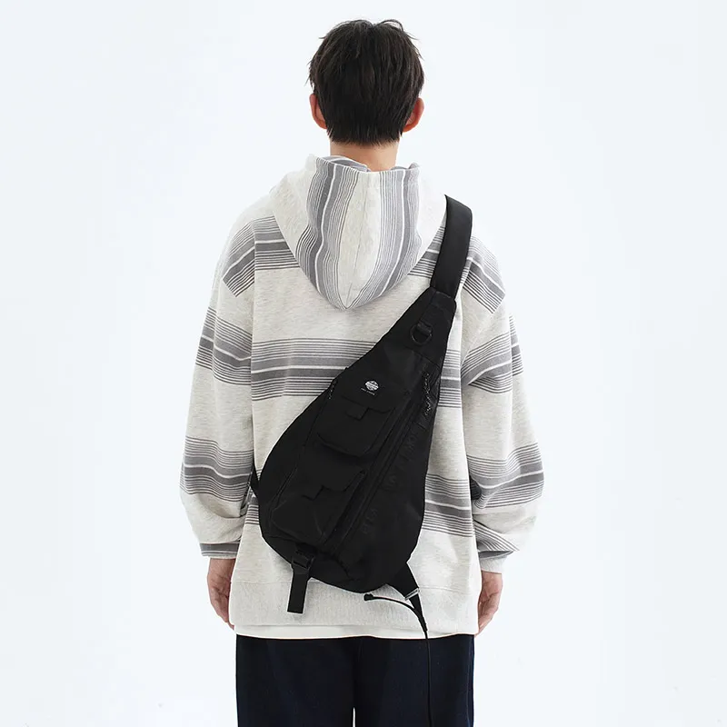 MostwantedLab Polyester Waterdrop Shaped Bag, Crossbody Bag, Sling Bag Large Size Unisex Black/Ecru-3