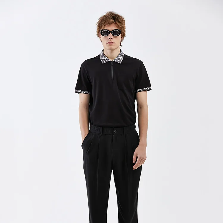 DAVID NAMAN Polo Shirts Men Black-2
