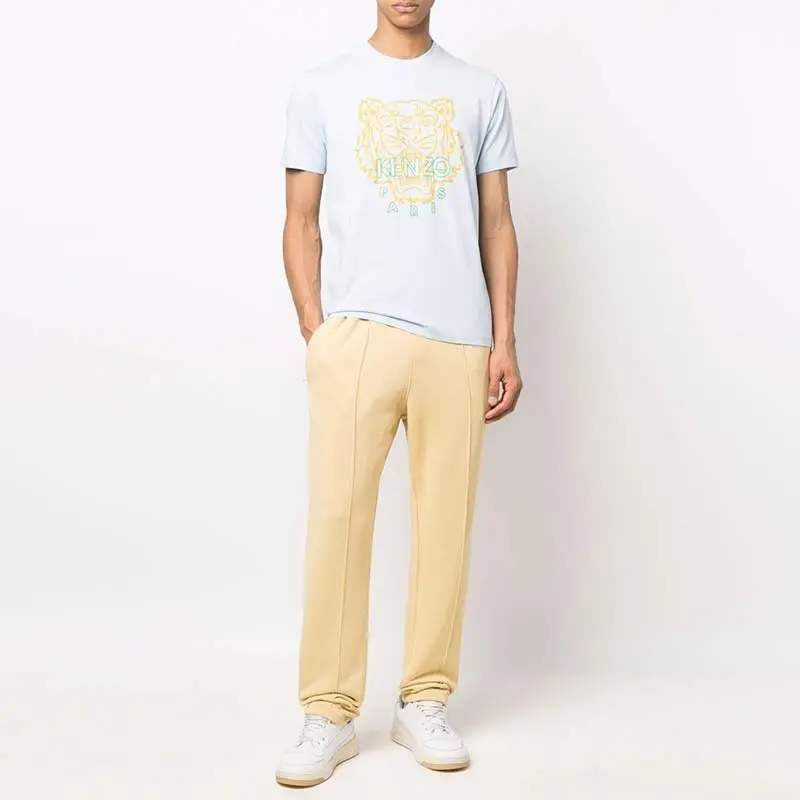 KENZO Classic Tiger Head T Shirts Men Light Blue-2