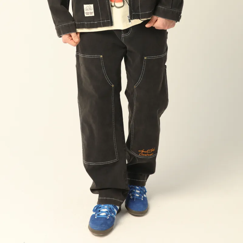 Carebears X AMONSTER Casual Pants Unisex Washed Black-5