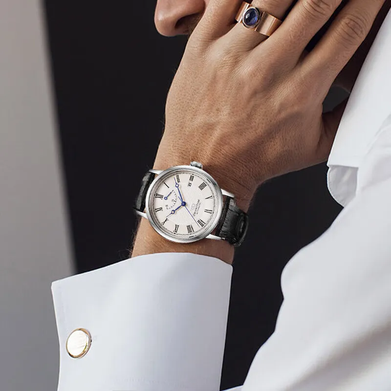 ORIENT STAR Master Collection Automatic Mechanical Movement Leather Strap Watch Men's Watches White Dial RE AU0002S00B-4