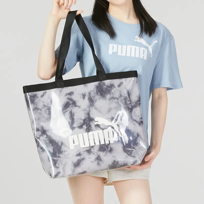 PUMA Polyurethane Tote Bag Shopping Bag Shoulder Bag Handbag Large Size Unisex White/Black-2