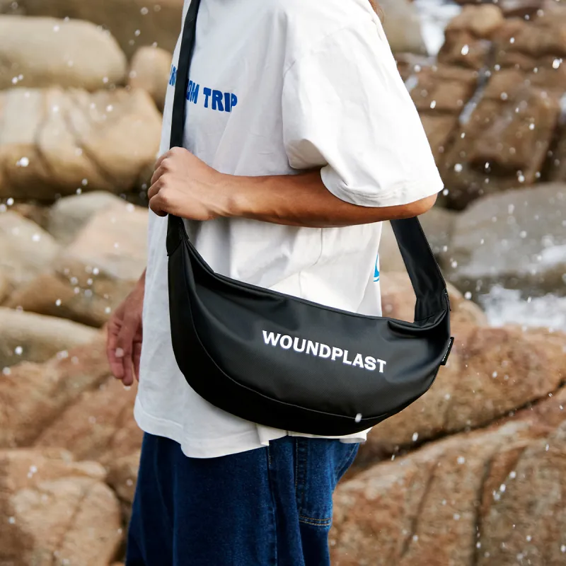 WPT PU Nylon Fabric Dumpling Bag One Shoulder Crossbody Fanny Pack Medium Size Unisex Black/White/Khaki/Green/Blue-6