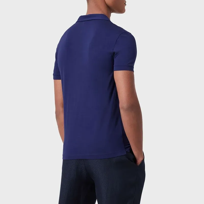 Emporio Armani Asv Stretch Viscose Jersey Short sleeved Polo Shirt-2