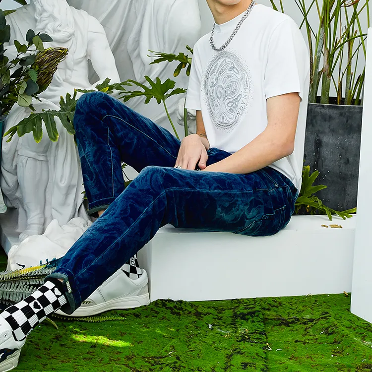 DAVID NAMAN Jeans Men Denim Blue-5