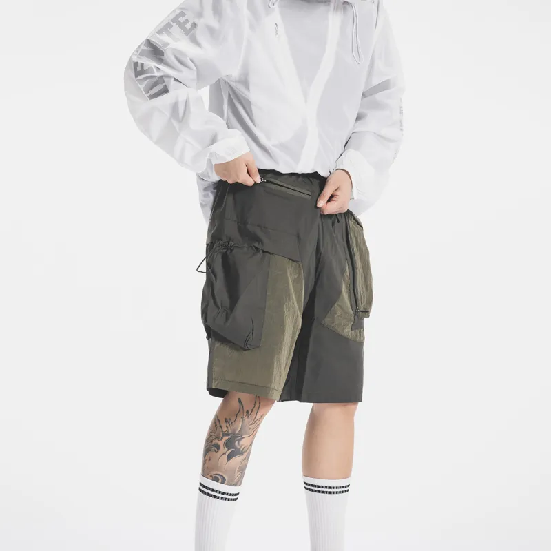 ENSHADOWER Loose Fit Shorts Unisex Army Green-4