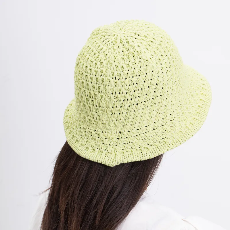 Clect Sun Protection Hats Women's Straw Woven Bucket Hat-3