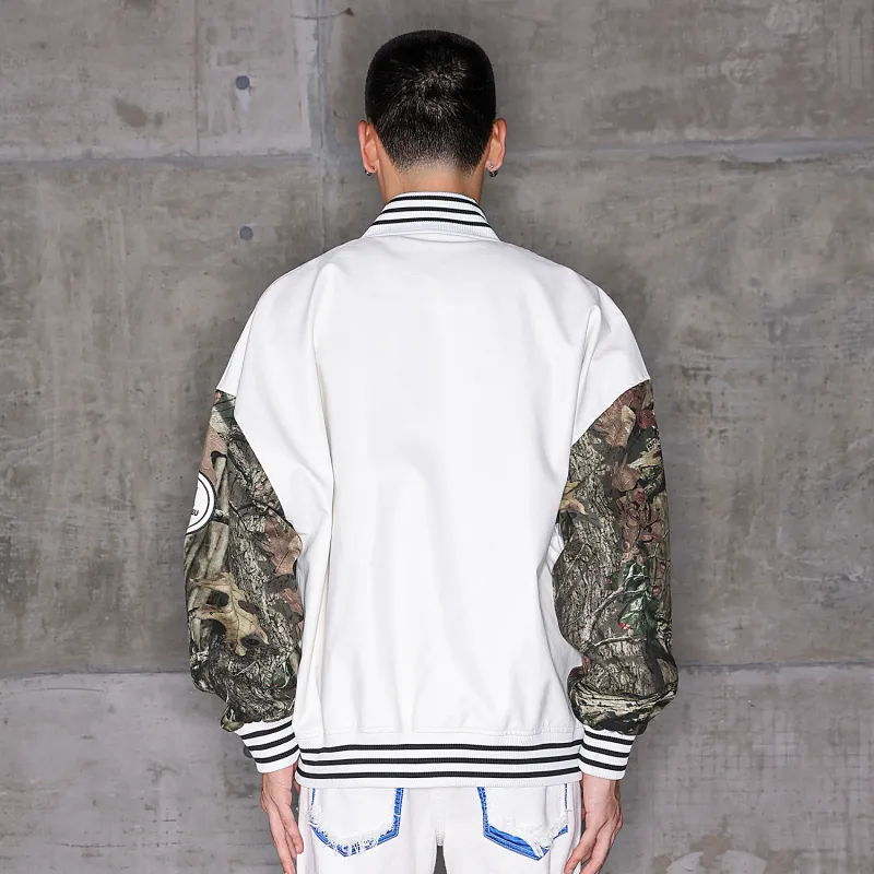 XINYINSU Baseball Jacket Unisex White-8