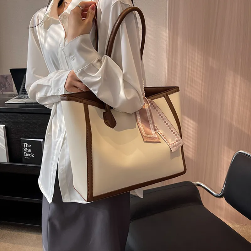 JANE KLAIN PU Tote Bag, Shopping Bag, Handbag, Shoulder Bag Regular Women's Black/White & Coffee/White & Black-1