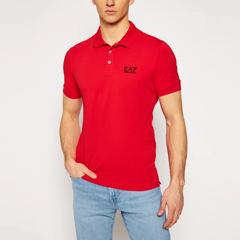 EMPORIO ARMANI EA7 Polo Shirts Men Racing Red-3
