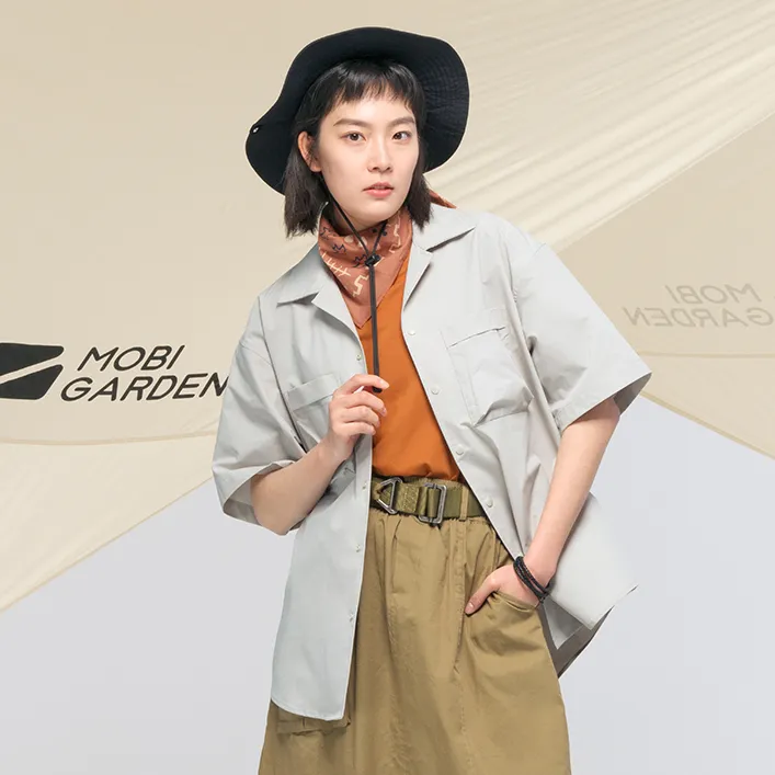 MOBI GARDEN Short Sleeved Shirt Coat Inner Unisex-16