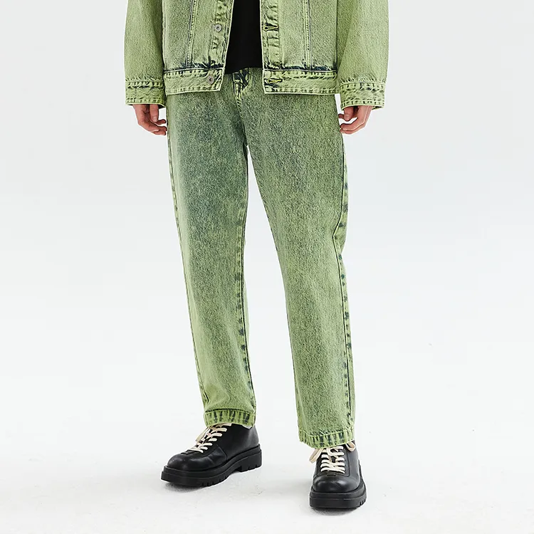 DEFINEX SS22 Wide Leg Jeans Unisex Green-2