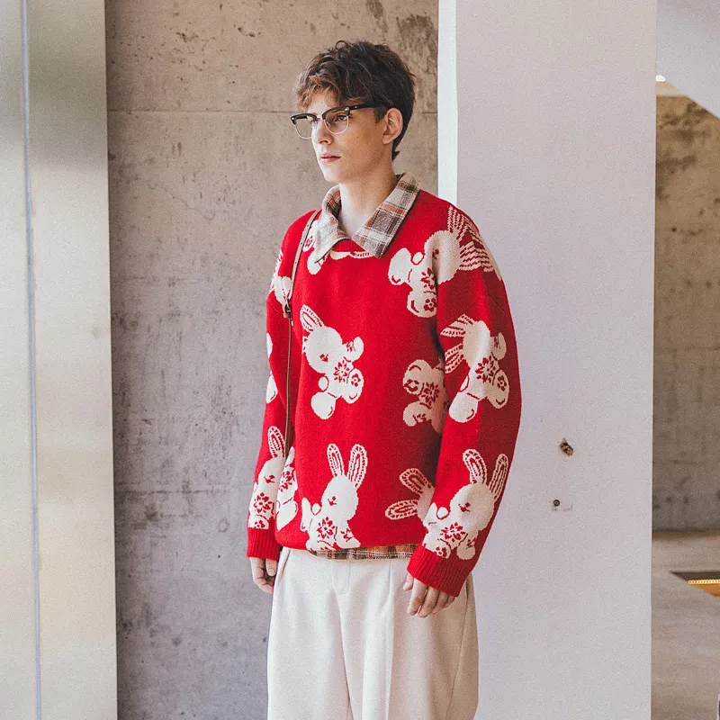 WAYNEXZAVIER Sweaters Men Red-3