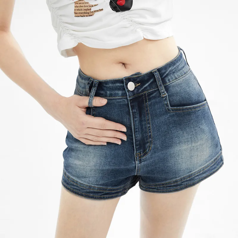 MEETLADY Denim Shorts Women's Denim Blue-4