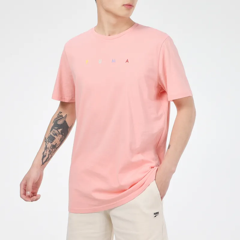 PUMA T Shirts Unisex Peach Pink-4