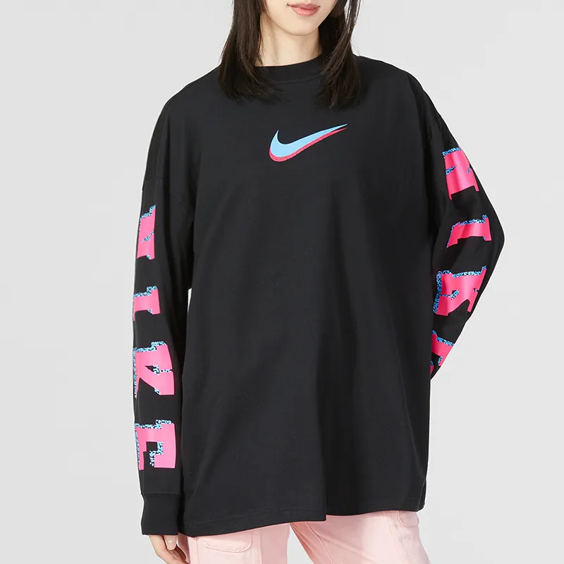 Nike Drop Shoulder Sleeve T Shirt Women's Black-2