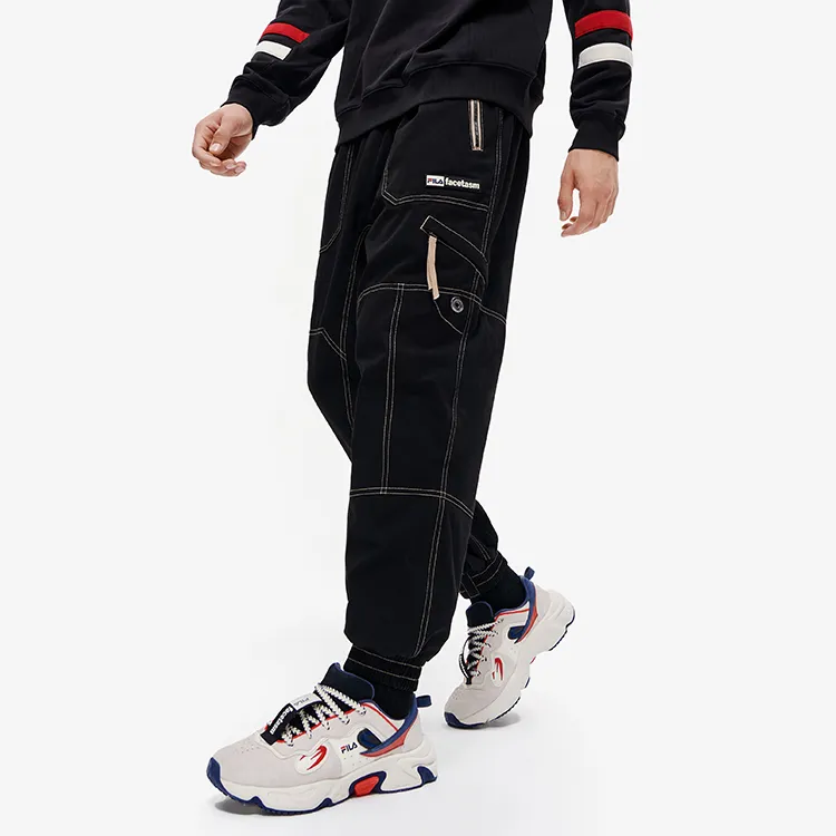 FILA FUSION Casual Pants Men Elegant Black-4