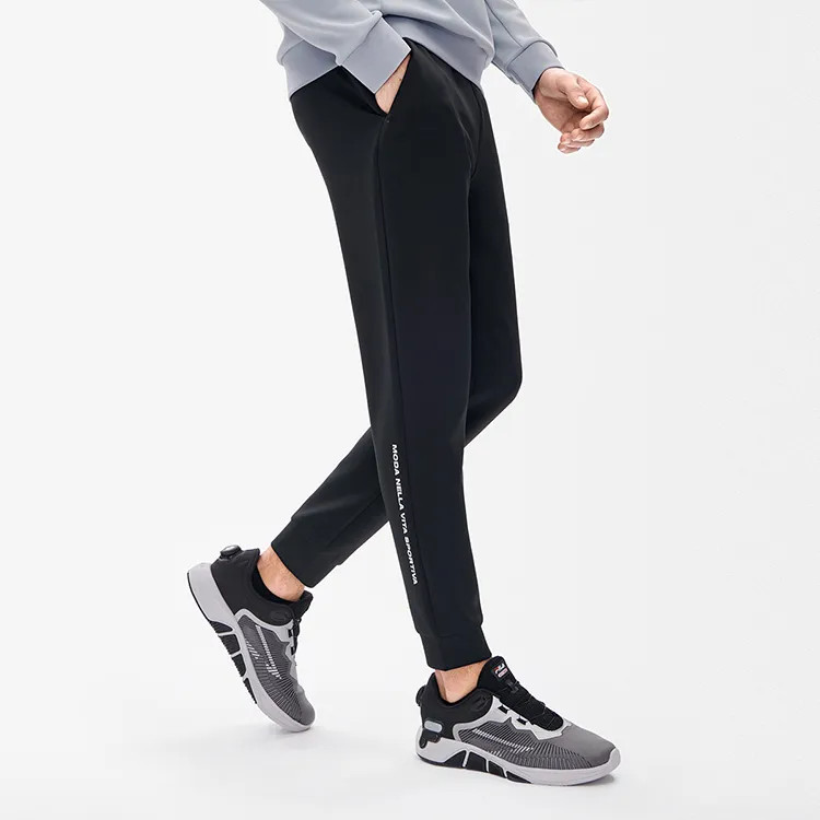 FILA Athletics Knitted Sweatpants Men Pitch Black-5