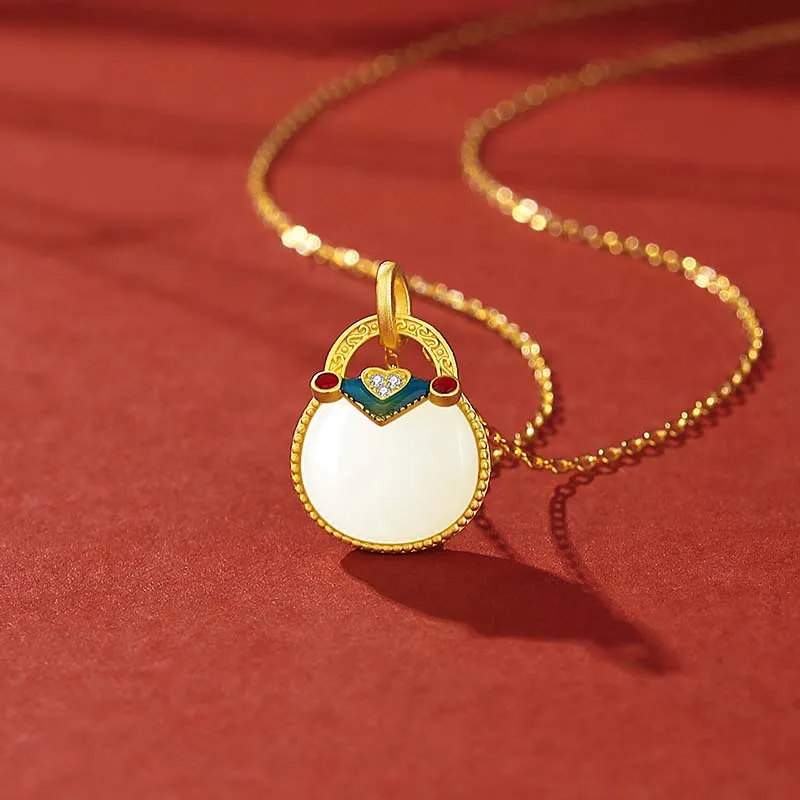 YINCHIE Necklaces White Jade/Pale Greenish White Jade Women's-3