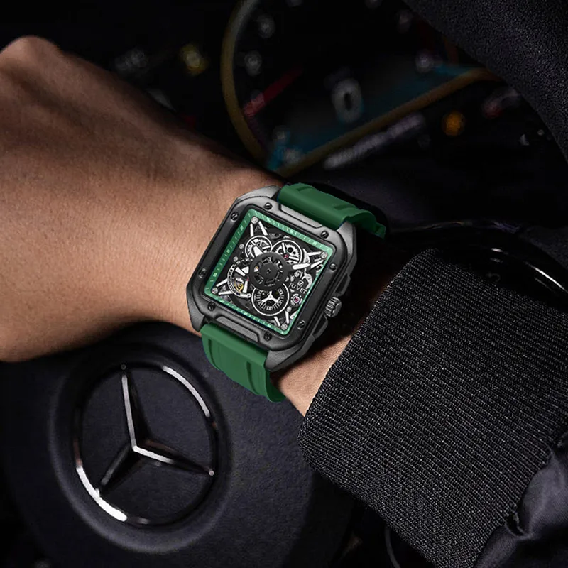JUVET Gravity Series Automatic Mechanical Movement Men's Watches Watch Black Dial-8