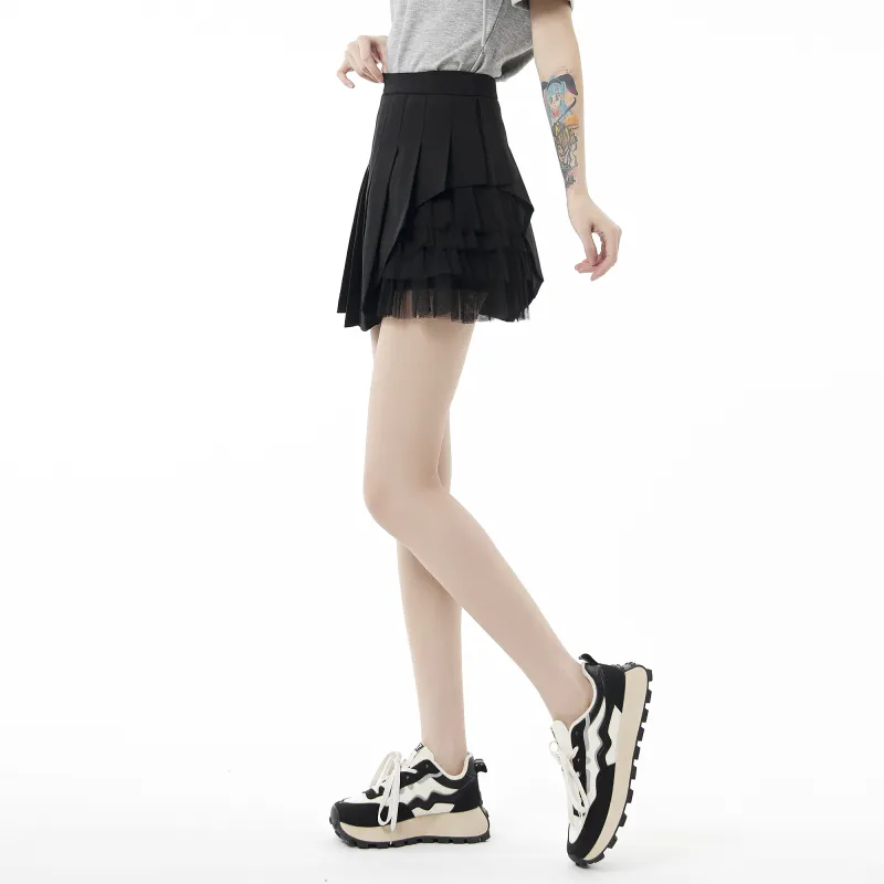 QYPRF Casual Short Skirts Women's Black-5