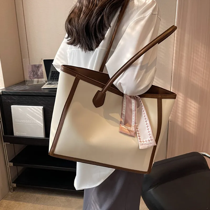 JANE KLAIN PU Tote Bag, Shopping Bag, Handbag, Shoulder Bag Regular Women's Black/White & Coffee/White & Black-2