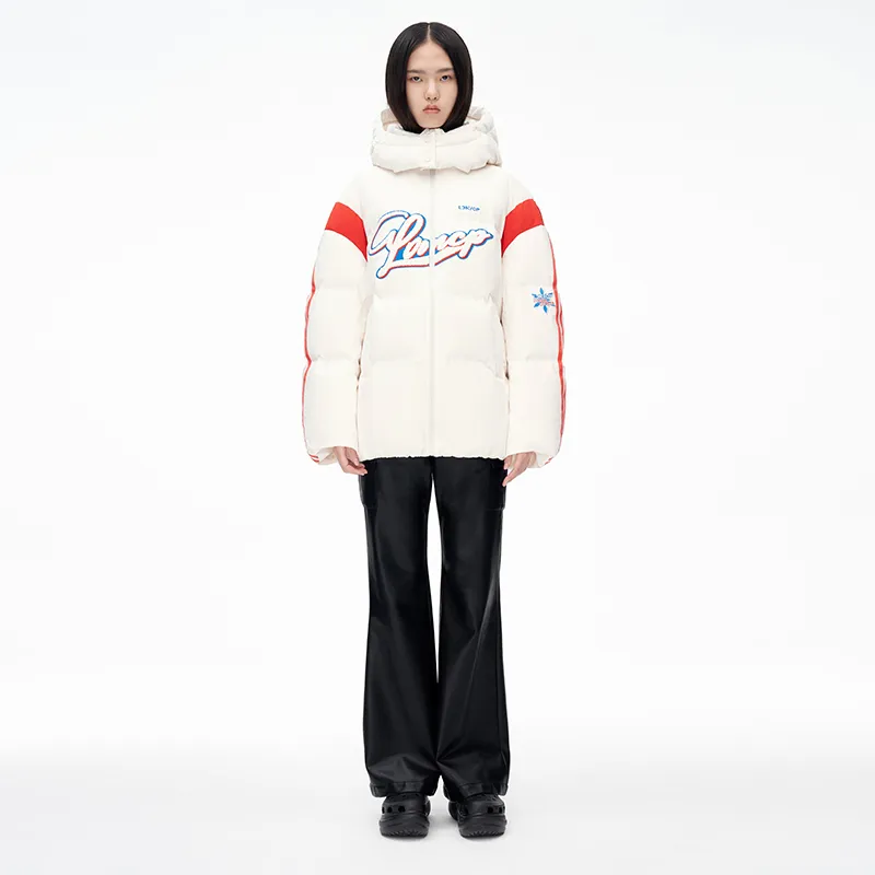 CHENPENG LDN Letter Hooded Down Jacket Women's-9