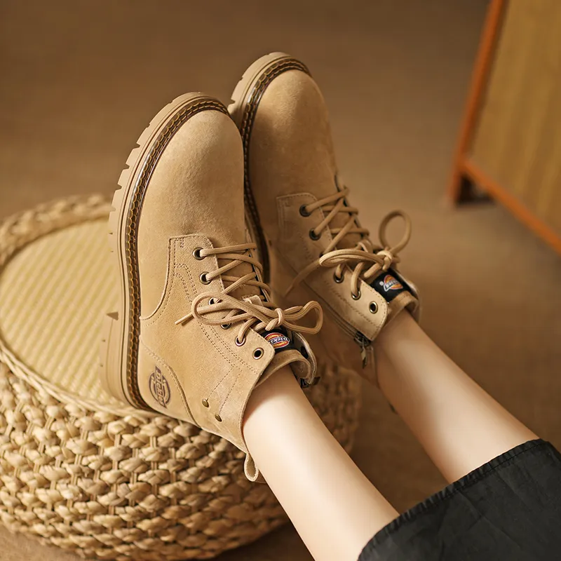 Dickies Martin Boots Women's Yellow Brown-5
